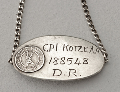 South African Military World War II Silver Identification Dog Tags (Collection of 6) - Egyptian Hallmarks, Wrist bands